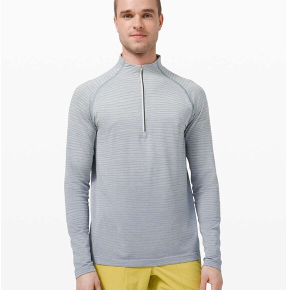 Lululemon Metal Vent Tech 1/2 Zip 2.0 Wave Fade Chambray / White Opal - Picture 1 of 8
